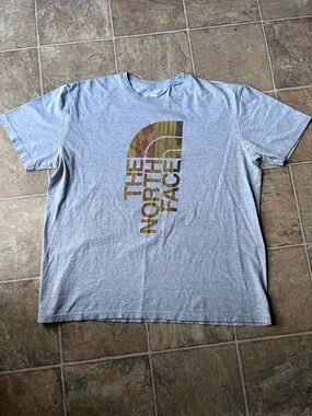 The North Face Gray Short-Sleeve Tee with Camo Chest Graphic